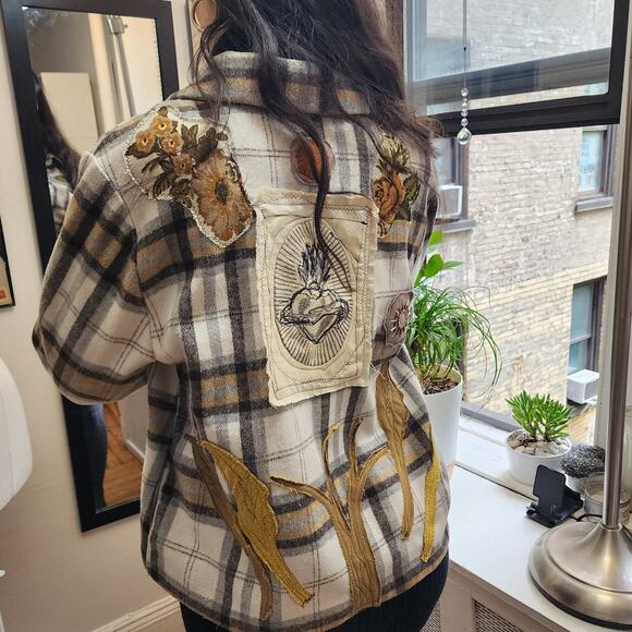 One-of-a-Kind Upcycled Plaid Shirt – Handmade Details - Picture 12 of 15